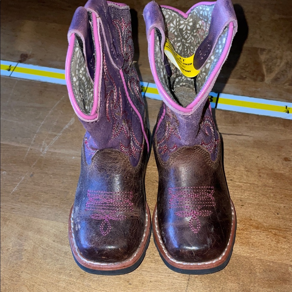 Dan Post Kids Boots in Brown and Pink, size 4T - Picture 3 of 6